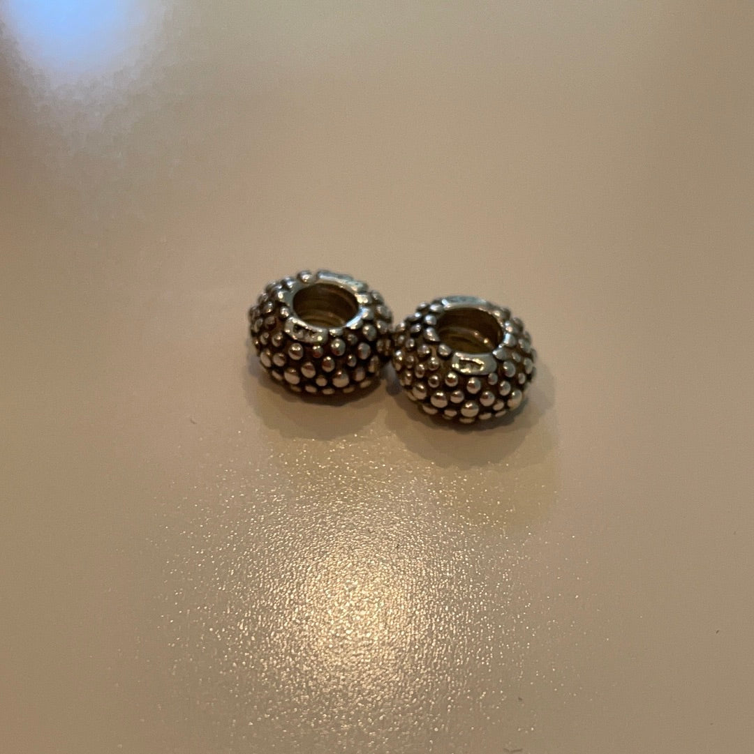 Genuine Pandora Moss Dotted Oxidised Spacer Single