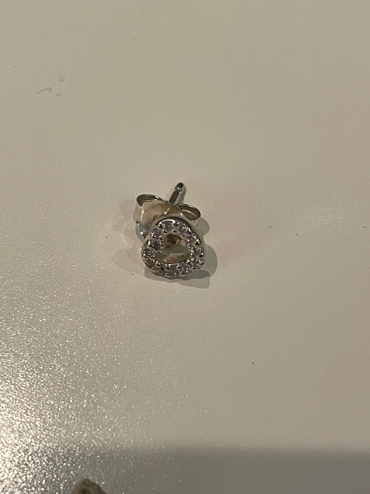 Genuine Pandora Pave open heart earrings