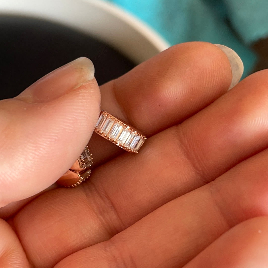 Genuine Pandora Rose Gold Silicone Pave Ice Cube Sparkling Clips