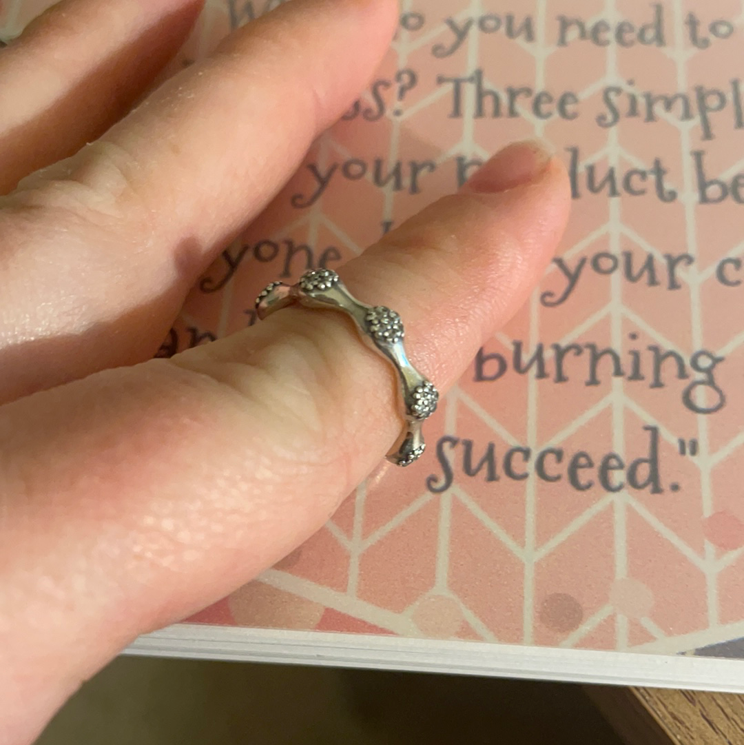 Genuine Pandora Silver Love Pod Pave Sparkle Ring Size 5