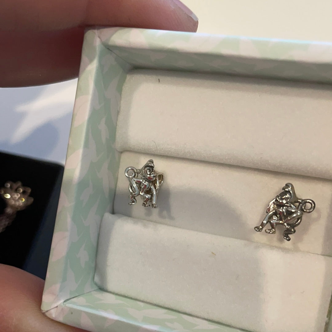 Genuine Chamilia Brand New in Box Aladdin Abu Monkey Earrings