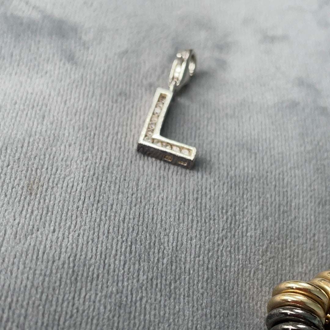 Genuine Thomas Sabo Pave Letter L Dangle Clip Charm