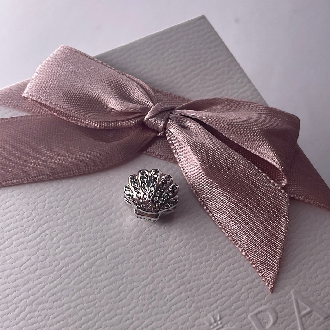 Genuine Pandora Ariel Sea Shell Pave Charm