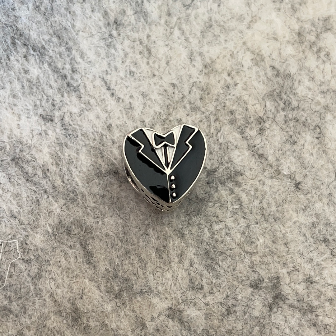 Genuine Pandora Bride and Groom Wedding Anniversary Charm Double Sided Enamel