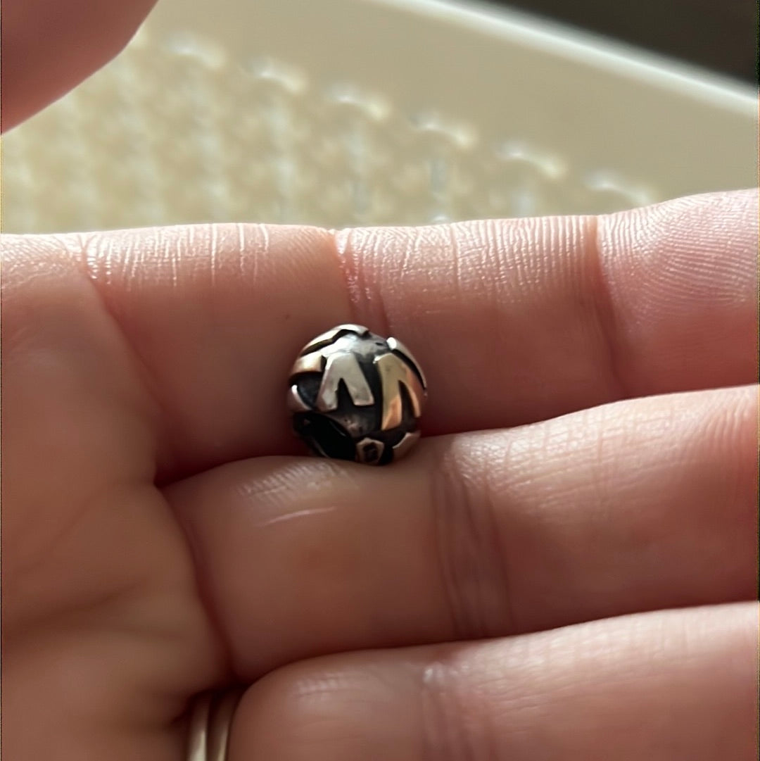 Genuine Pandora Two Tone Letter V Initial Rare Retired