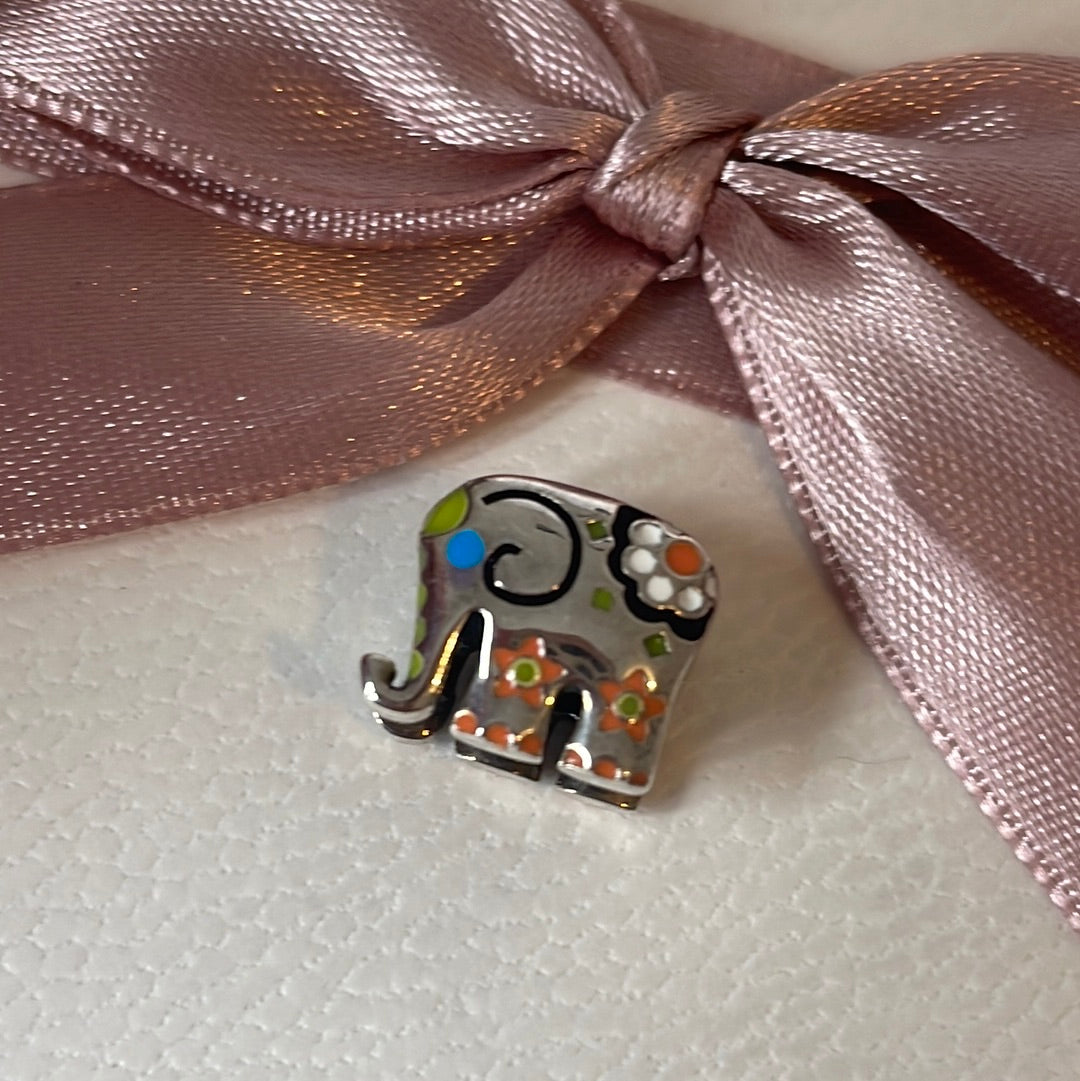 Genuine OHM Enamel Elephant Charm