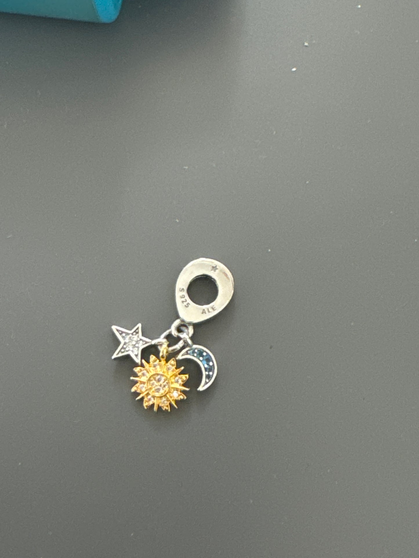 Genuine Pandora Two-tone Celestial Triple Dangle Charm