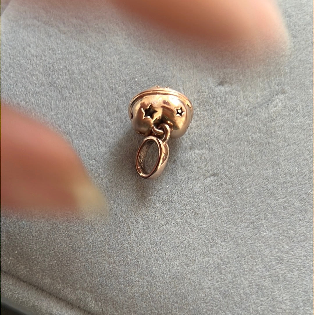 Genuine Pandora Rose Gold Heart Shaped Bell Dangle Charm