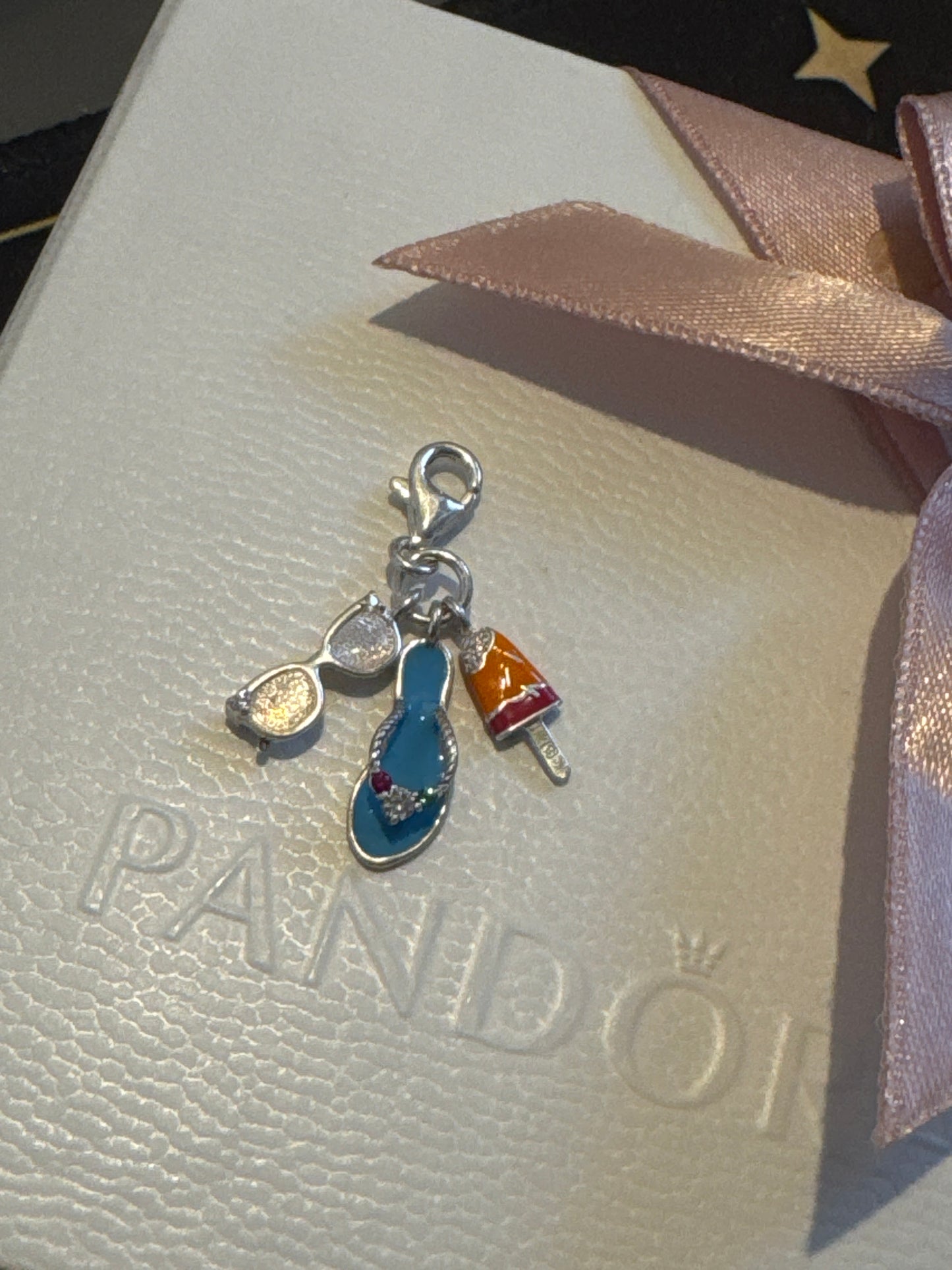 Genuine Thomas Sabo Flip Flop, Ice cream, Sunglasses Clip Charm