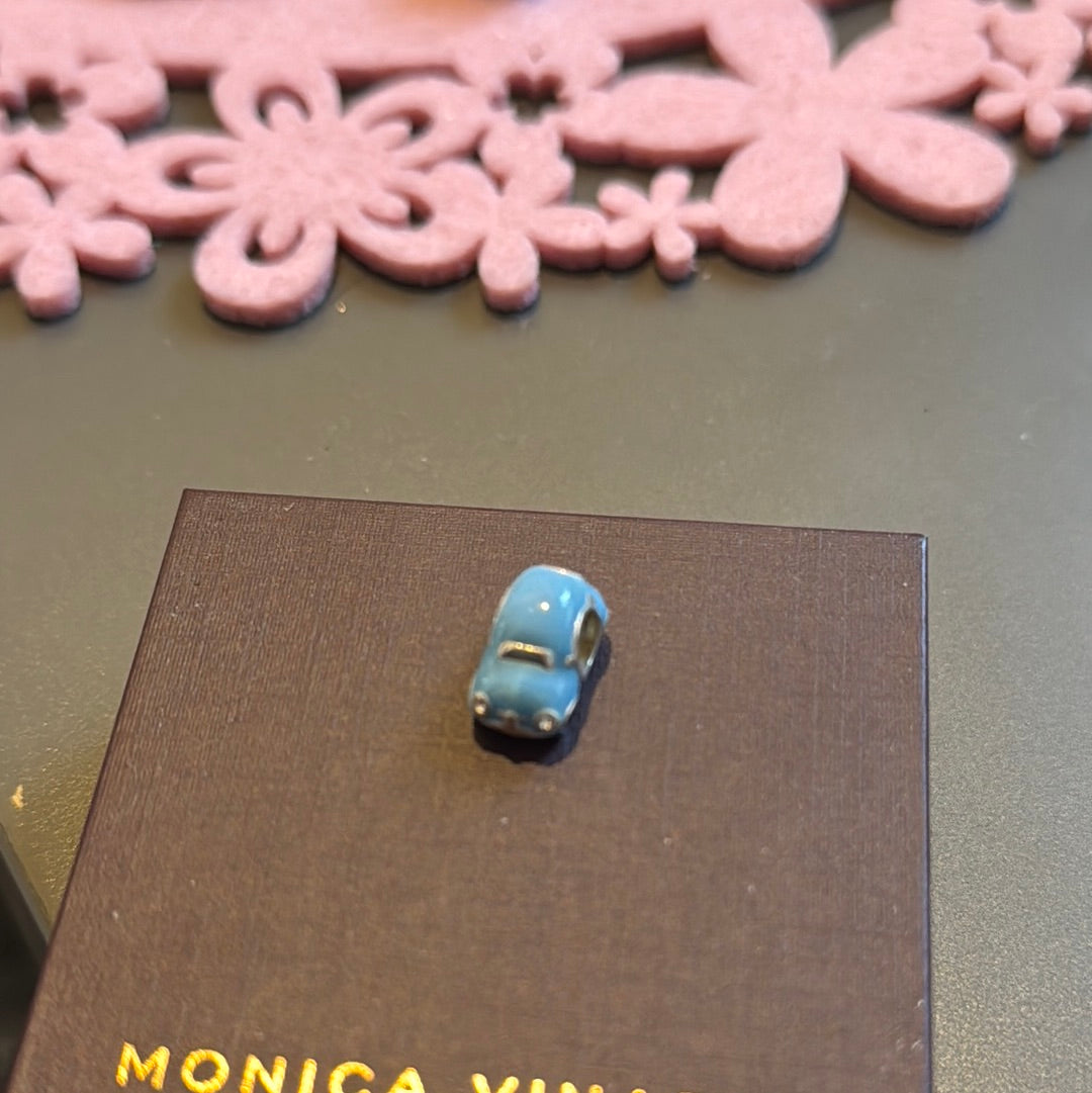 Genuine Chamilia Blue Enamel Car Charm Transport Charm Travel with Working Wheels
