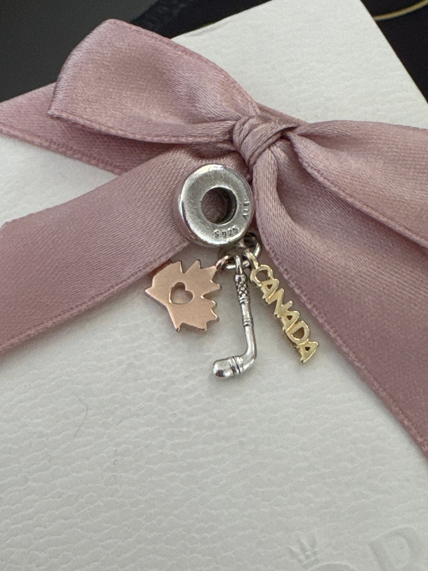 Genuine Pandora Tri Tone Canada Dangle Travel Charm