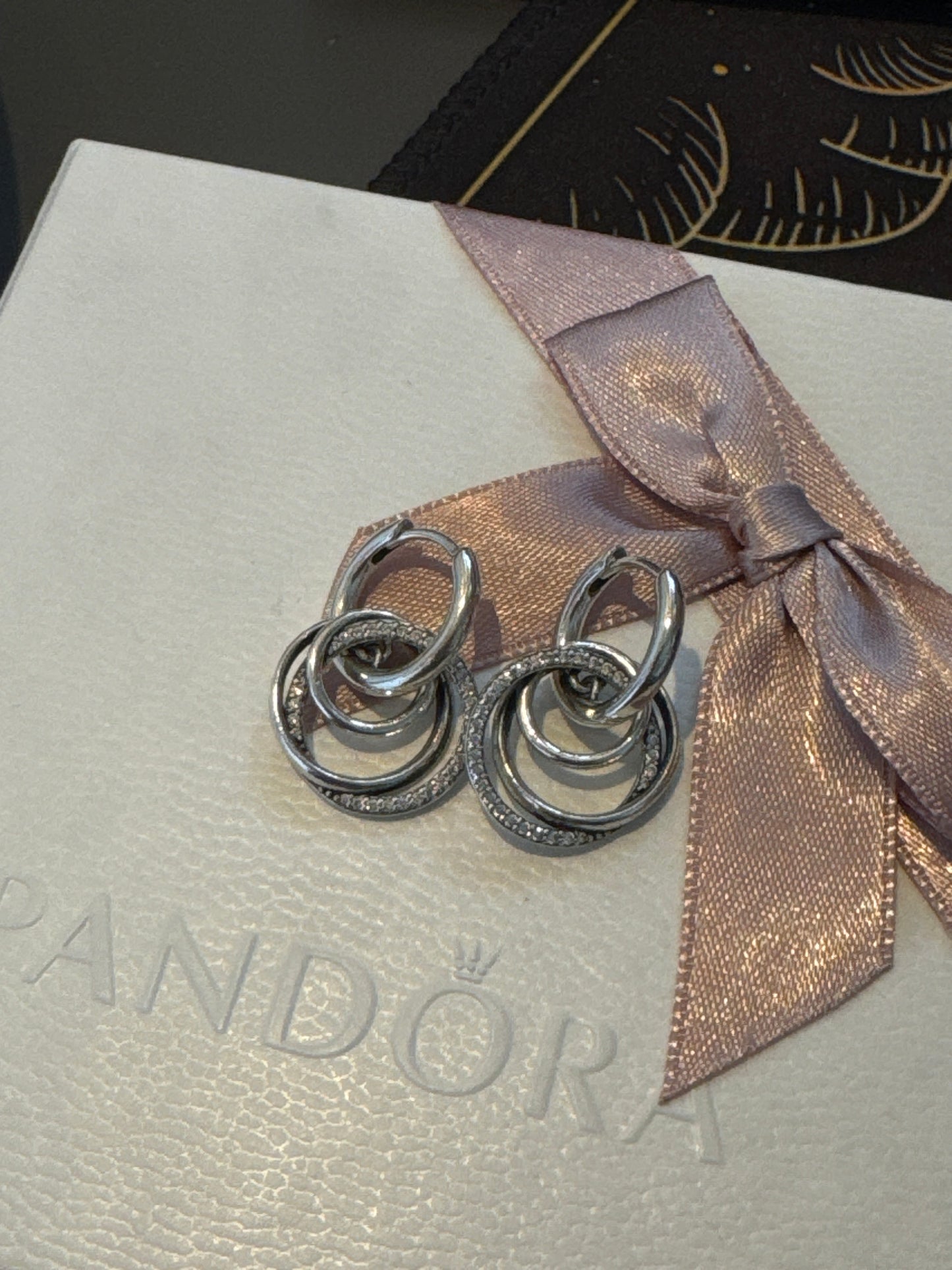 Genuine Pandora Family Always Encircled Hoop Earrings