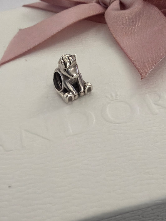 Genuine Chamilia Pony Horse Cute Charm Silver Retired Animal