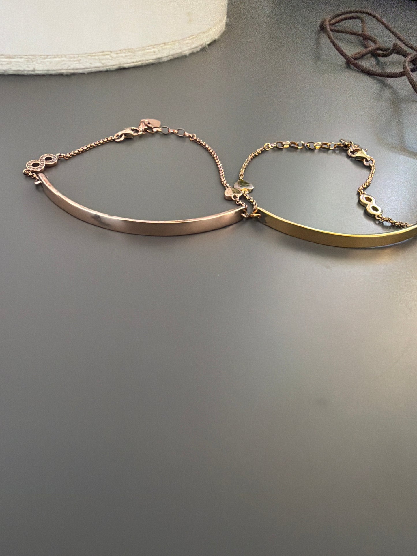 Genuine Thomas Sabo Rose Gold Pave Infinity Love Bridge Adjustable Bracelet 19cm
