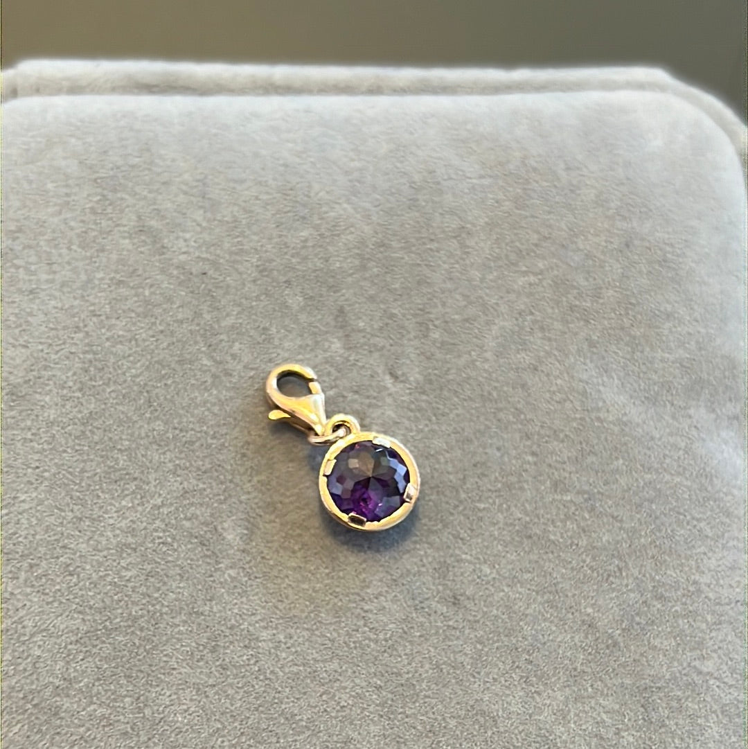 Genuine Thomas Sabo Rose Gold Purple Amethyst February  Birthstone Dangle Charm