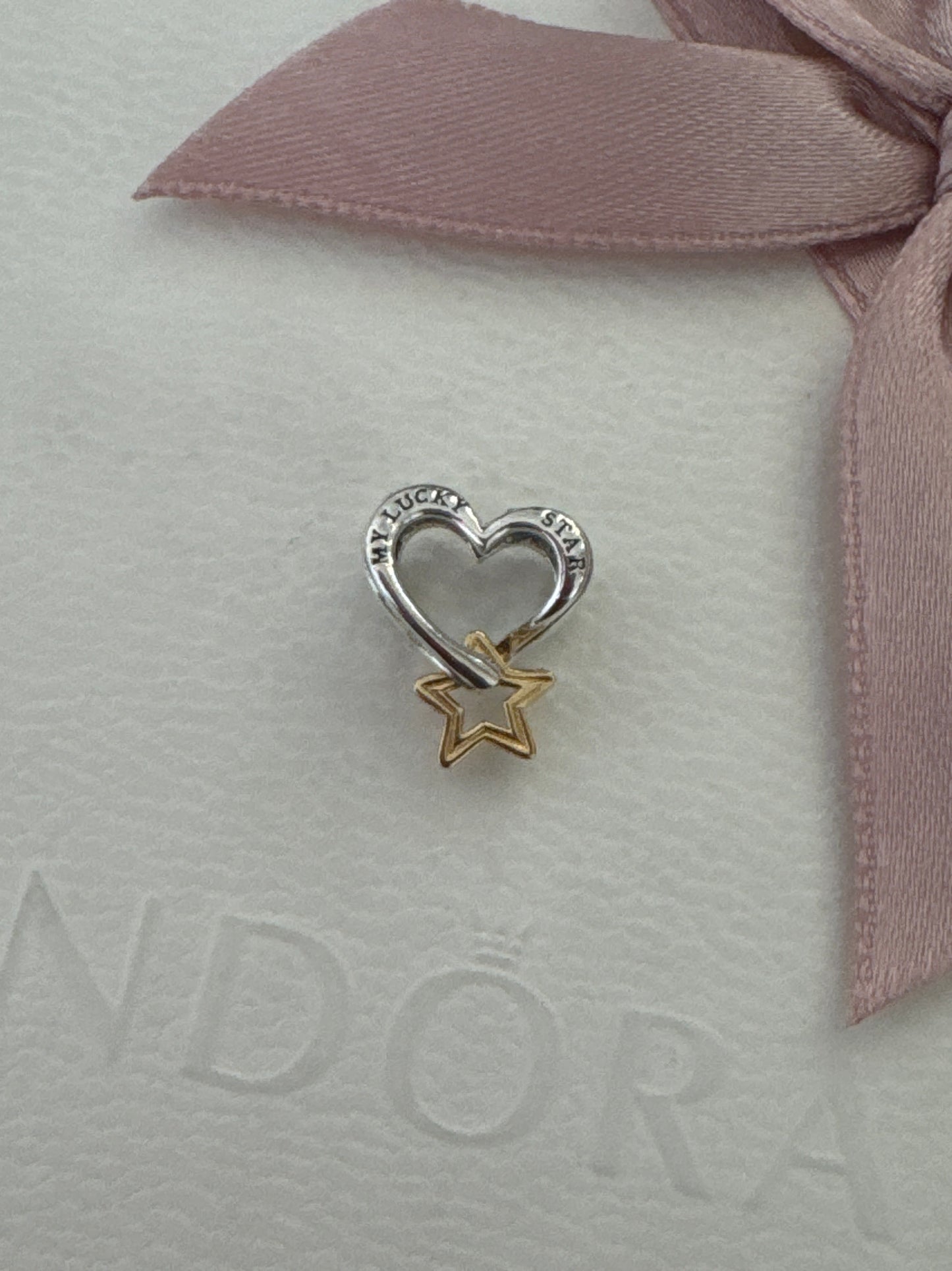 Genuine Pandora My Lucky Star Two Tone Heart Star Charm