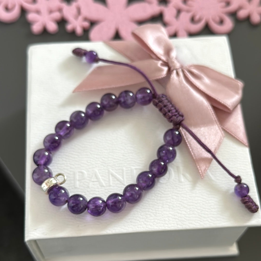 Genuine Thomas Sabo Amethyst Purple Stone Bracelet Slider Material Medium