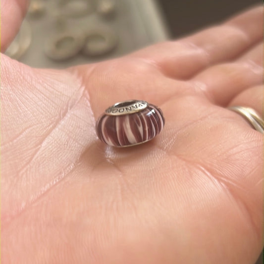 Genuine Pandora Rare Limited Edition Purple Zebra Print Animal Murano Charm