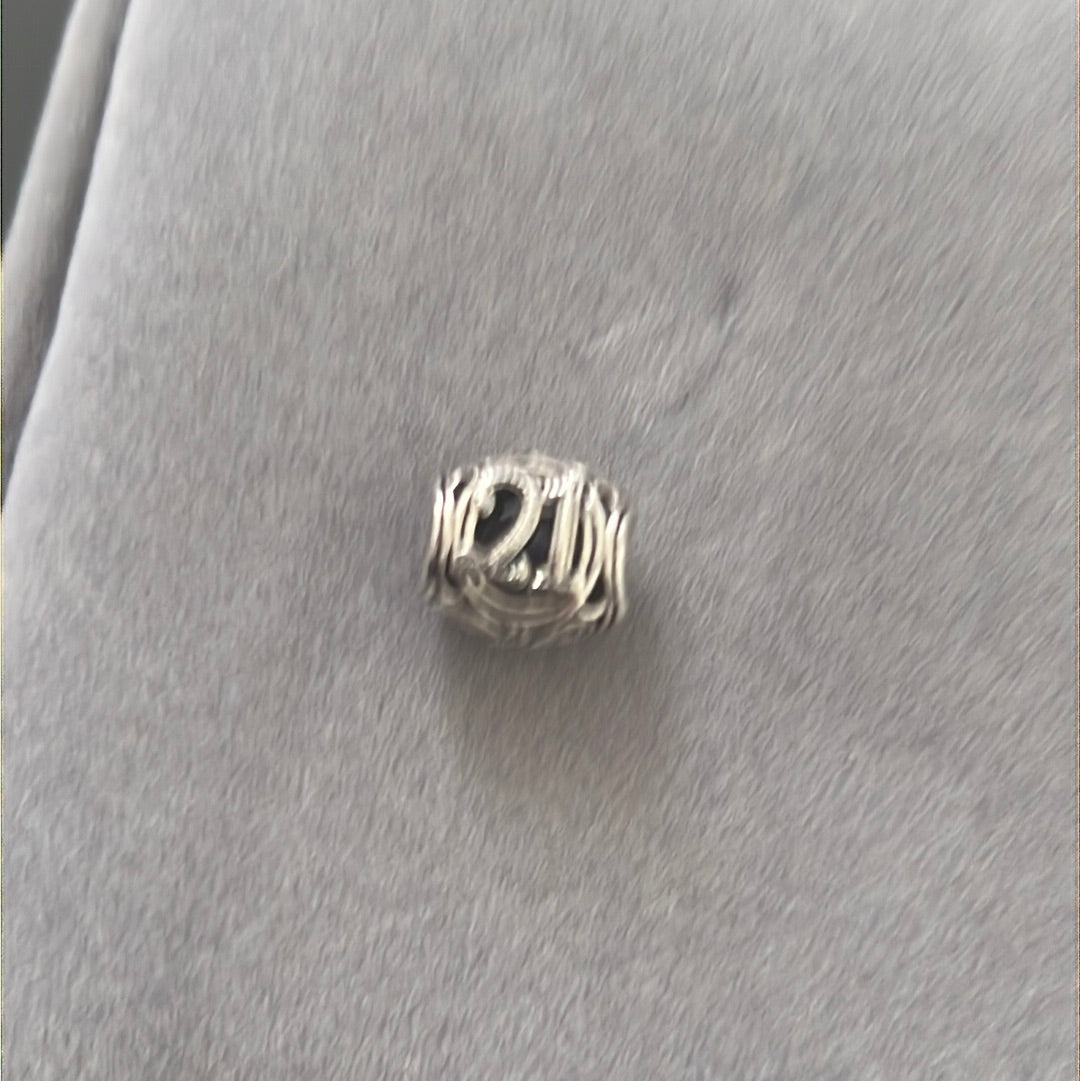Genuine Chamilia 21 21st Birthday Openwork Charm