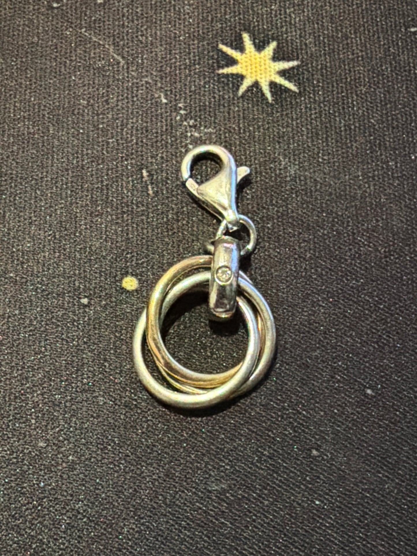 Genuine Hot Diamond Triple Ring Two Tone Clip Charm