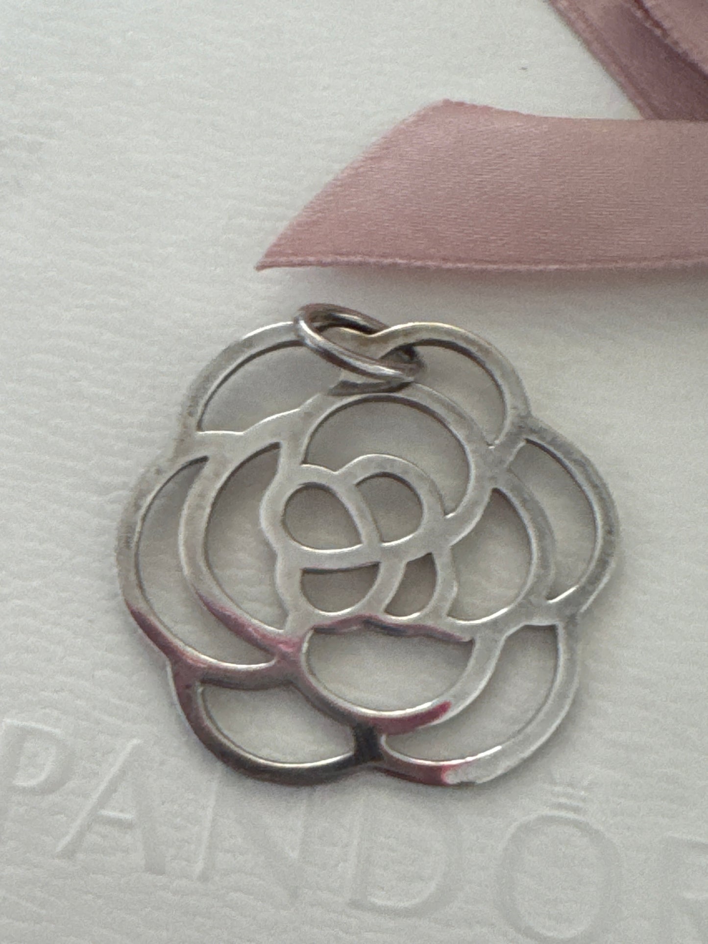 Genuine Thomas Sabo Large Flat flower Rose Dangle Pendant Charm