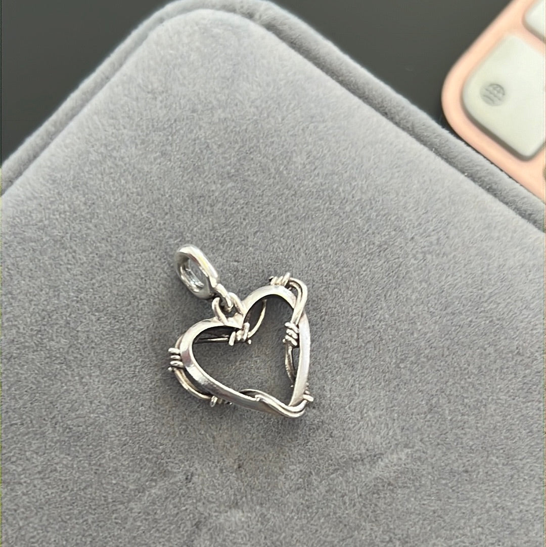 Genuine Pandora Me Wire Heart Medallion CZ Large Charm