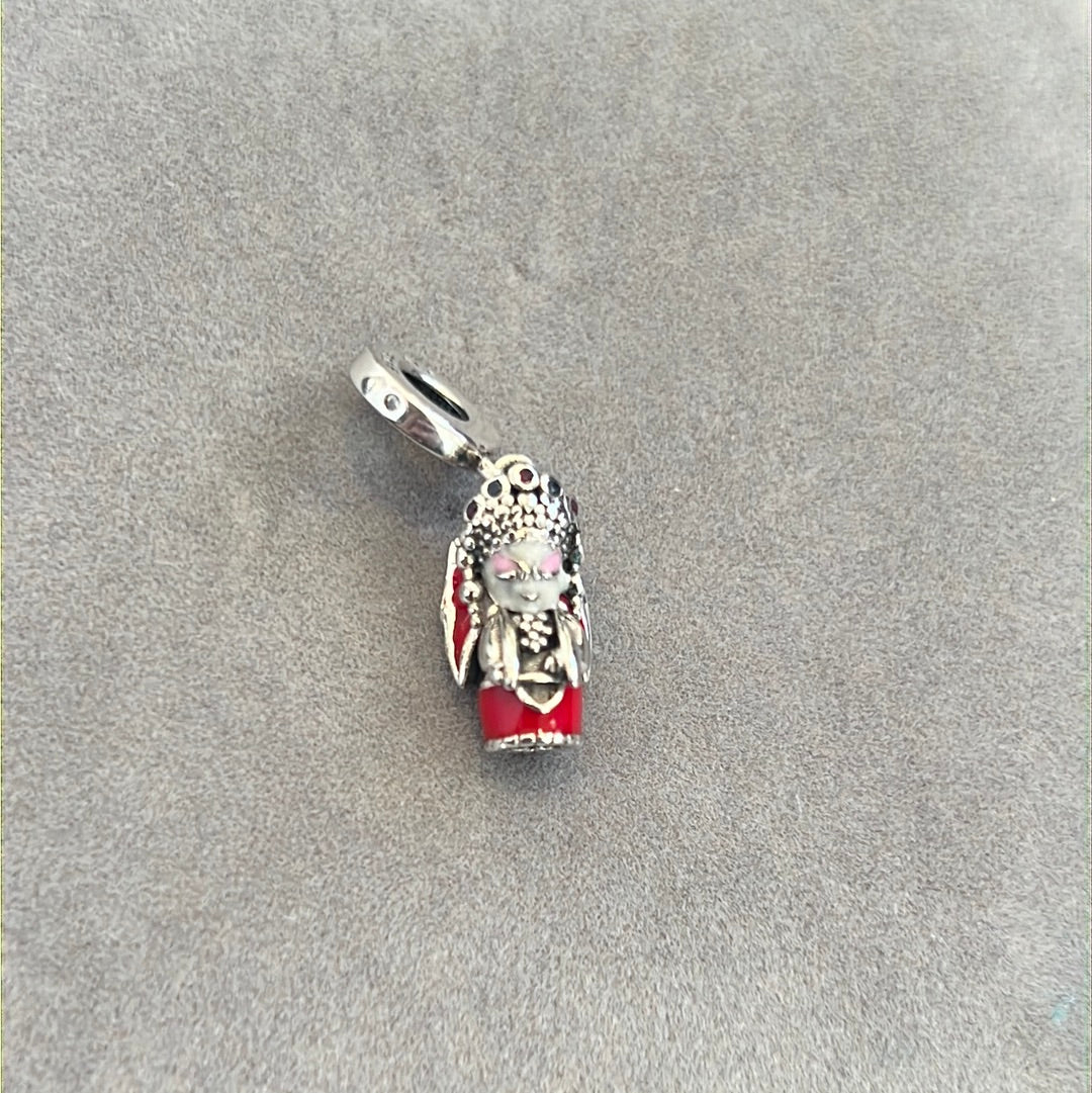 Genuine Pandora Enamel Peking Opera Doll Dangle Charm