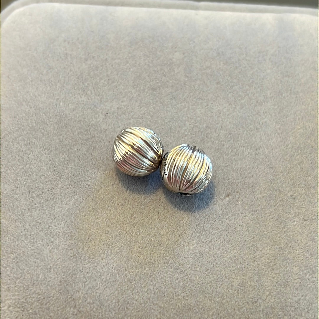Genuine Pandora Silver Line Burst Clips x2