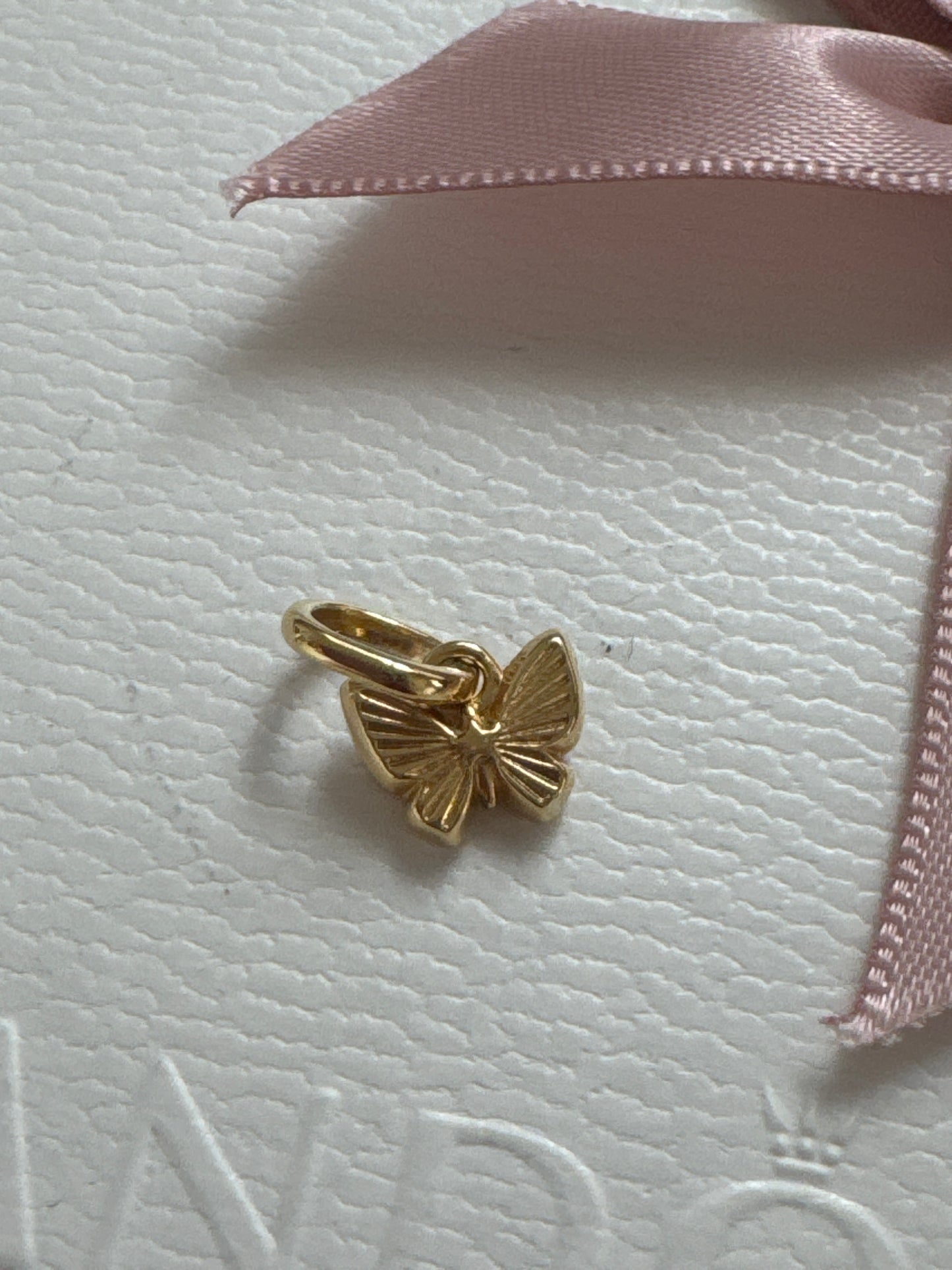 Genuine Pandora Shine Gold Blue Enamel Mini Butterfly Charm