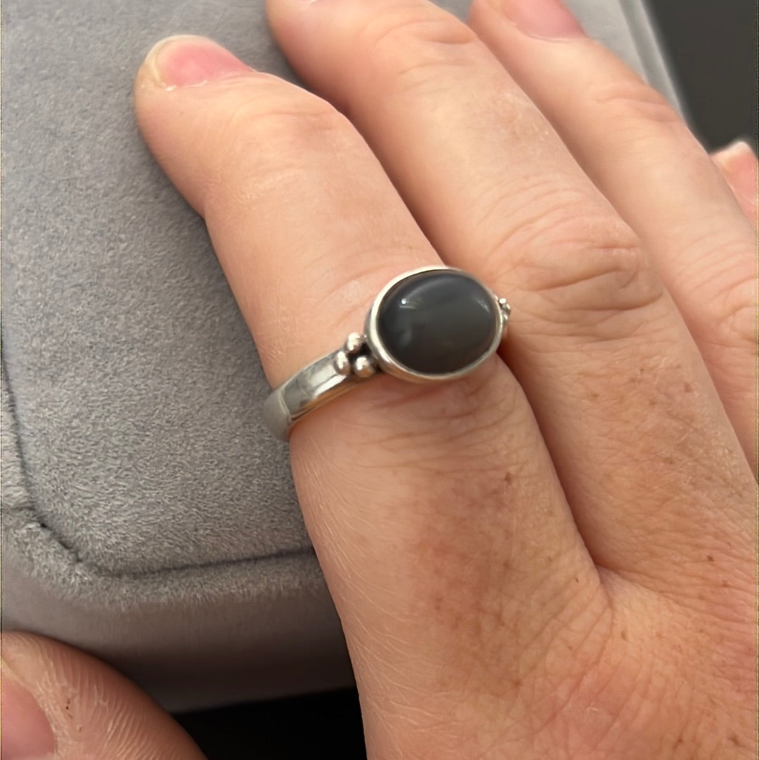Genuine Pandora Grey Moonstone Hyper Rare HTF Ring 54