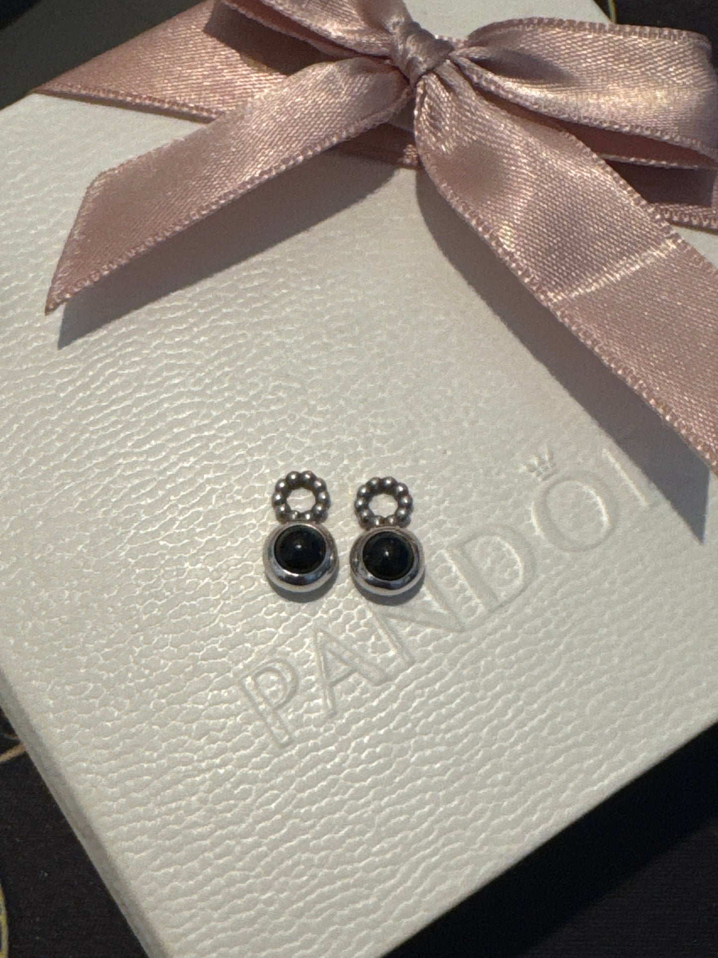 Genuine Pandora Black Onyx Cabochon Beaded Compose Charms