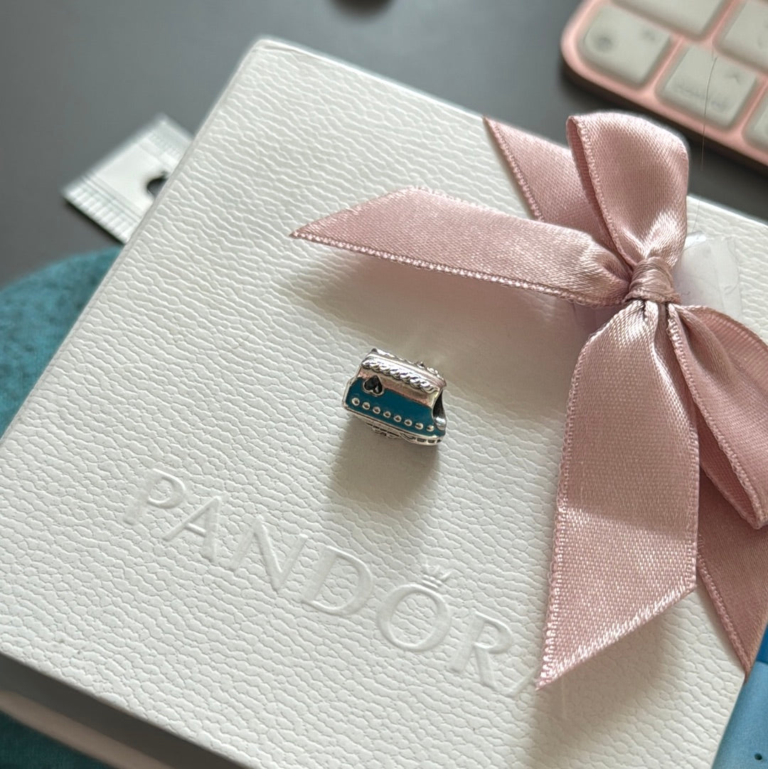Genuine Pandora Enamel Cruise Ship Travel Boat Charm With Dangle Anchor