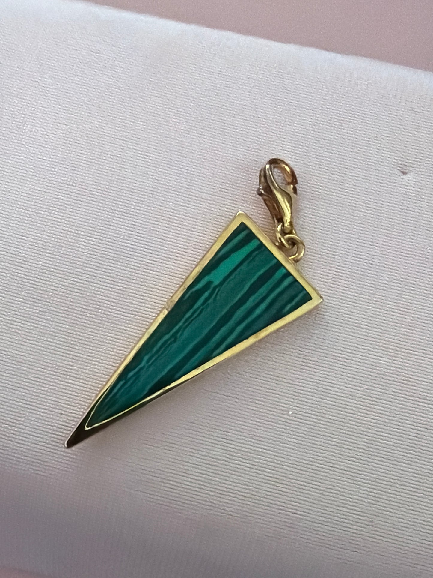 Genuine Thomas Sabo Green Malachite Triangle Pendant Clip Charm