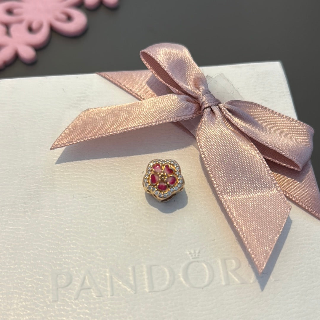 Genuine Pandora Rose Gold Cherry Blossom Flower Charm HTF