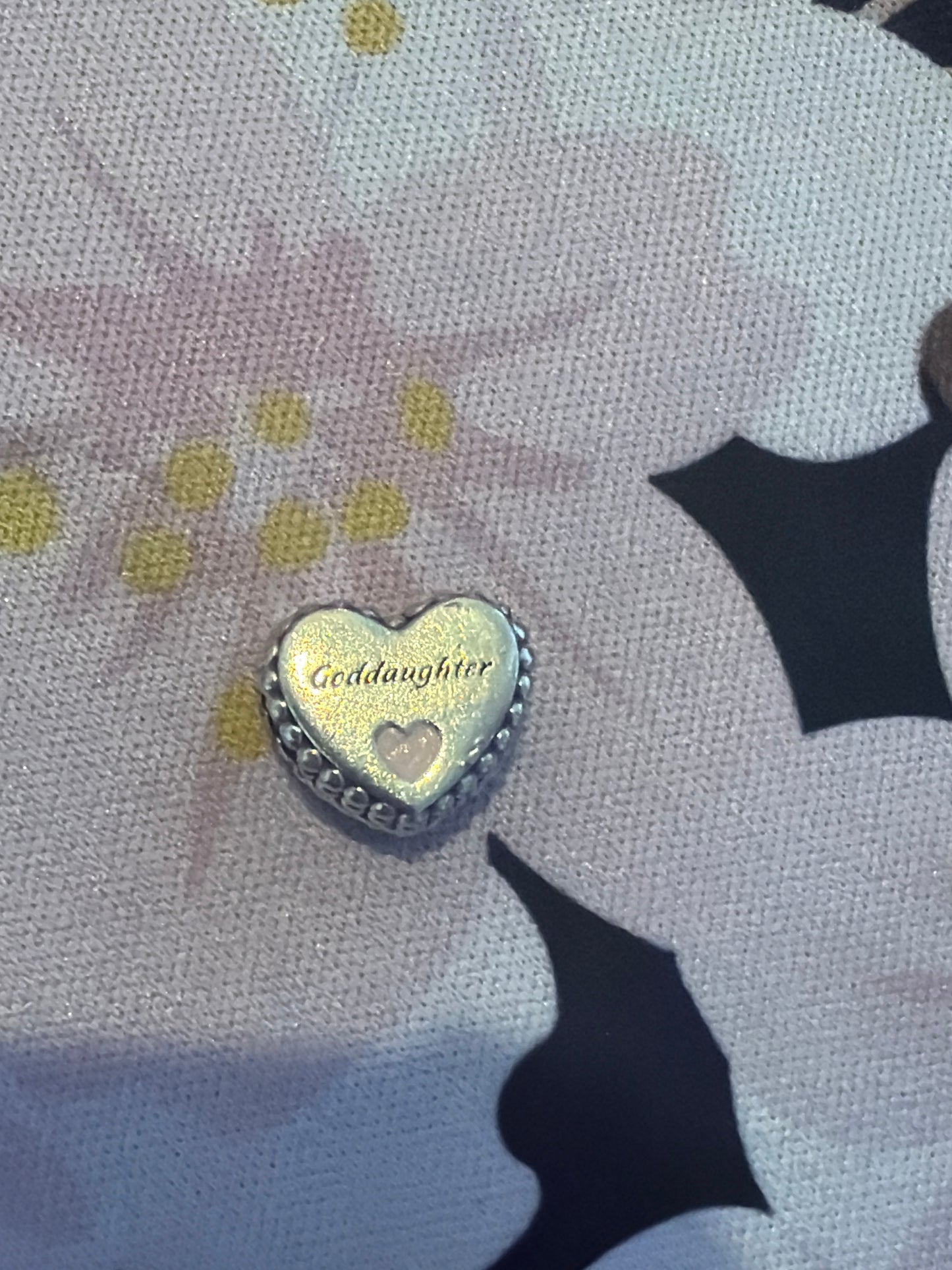 Genuine Pandora Enamel Heart Goddaughter Charm