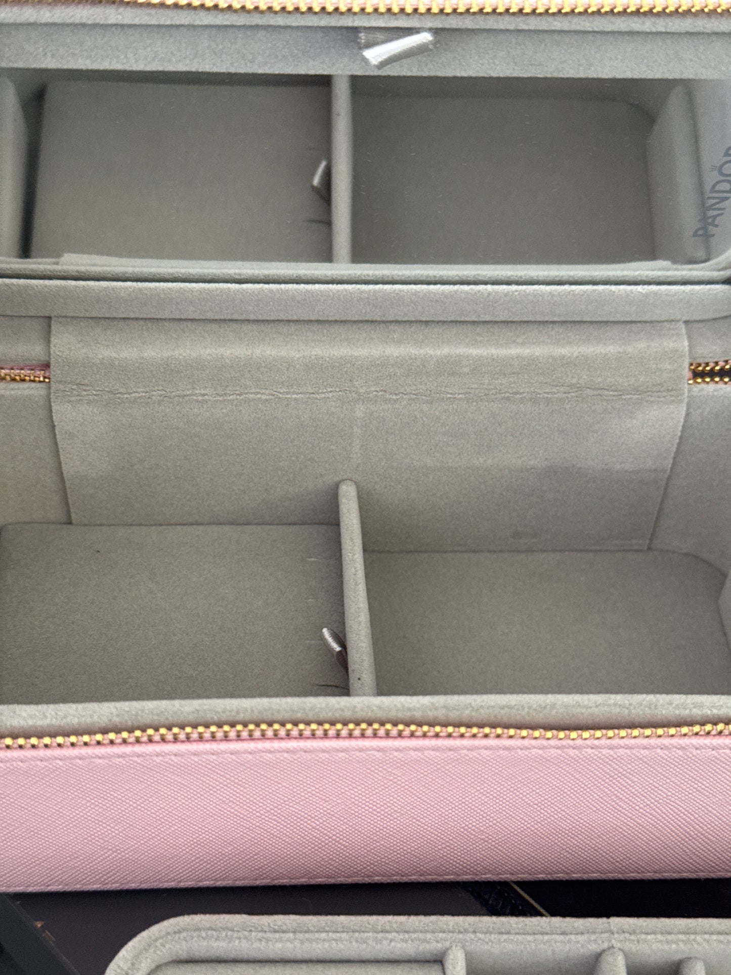 Genuine Pandora Medium Oblong Pink Travel Jewellery Storage Box