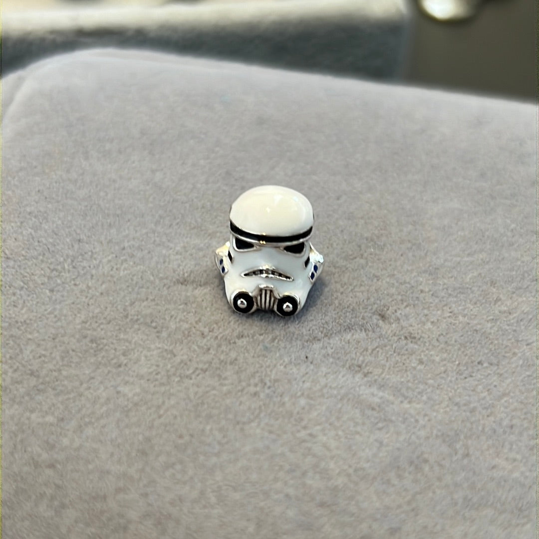Genuine Pandora Disney Star Wars Enamel Storm Trooper Hemlet Charm