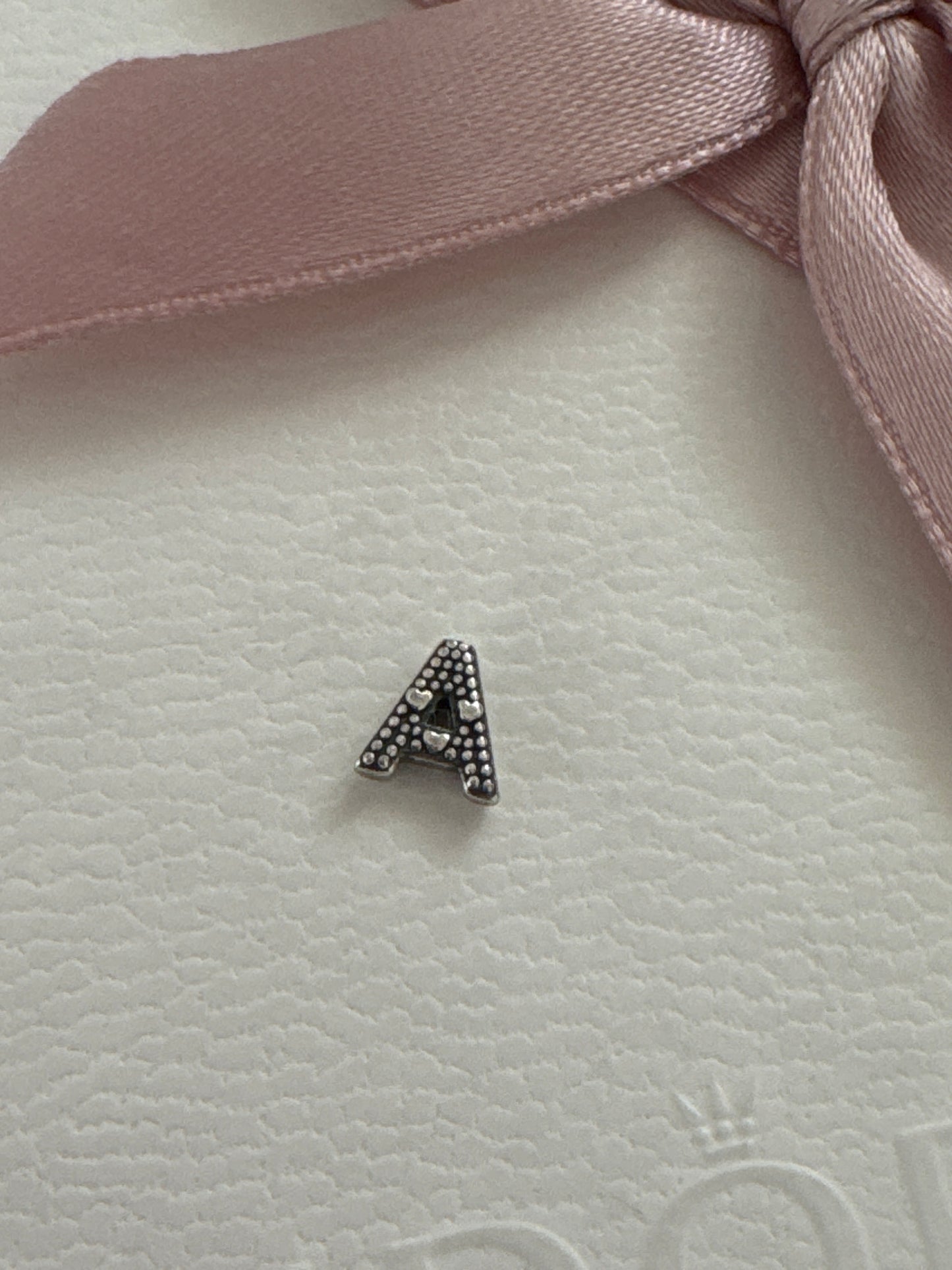 Genuine Pandora A Initial Letter With Hearts Petite Charm