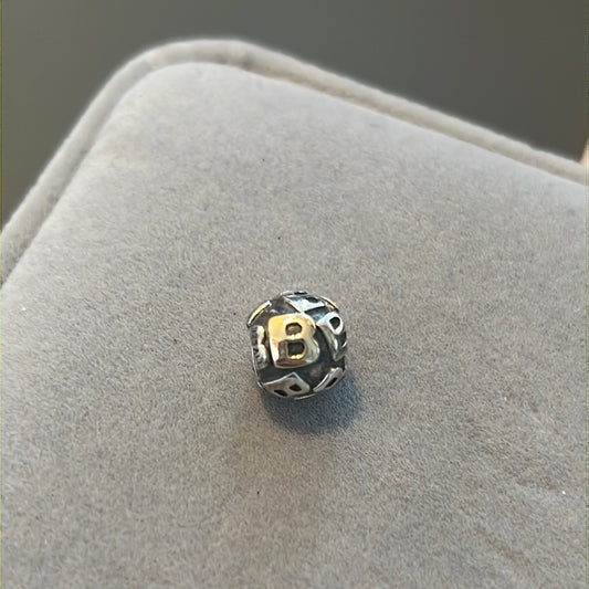 Genuine Pandora Retired Two Tone Letter B