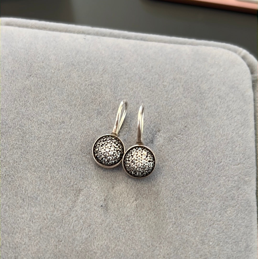 Genuine Pandora Pave Circle Dangle Earrings