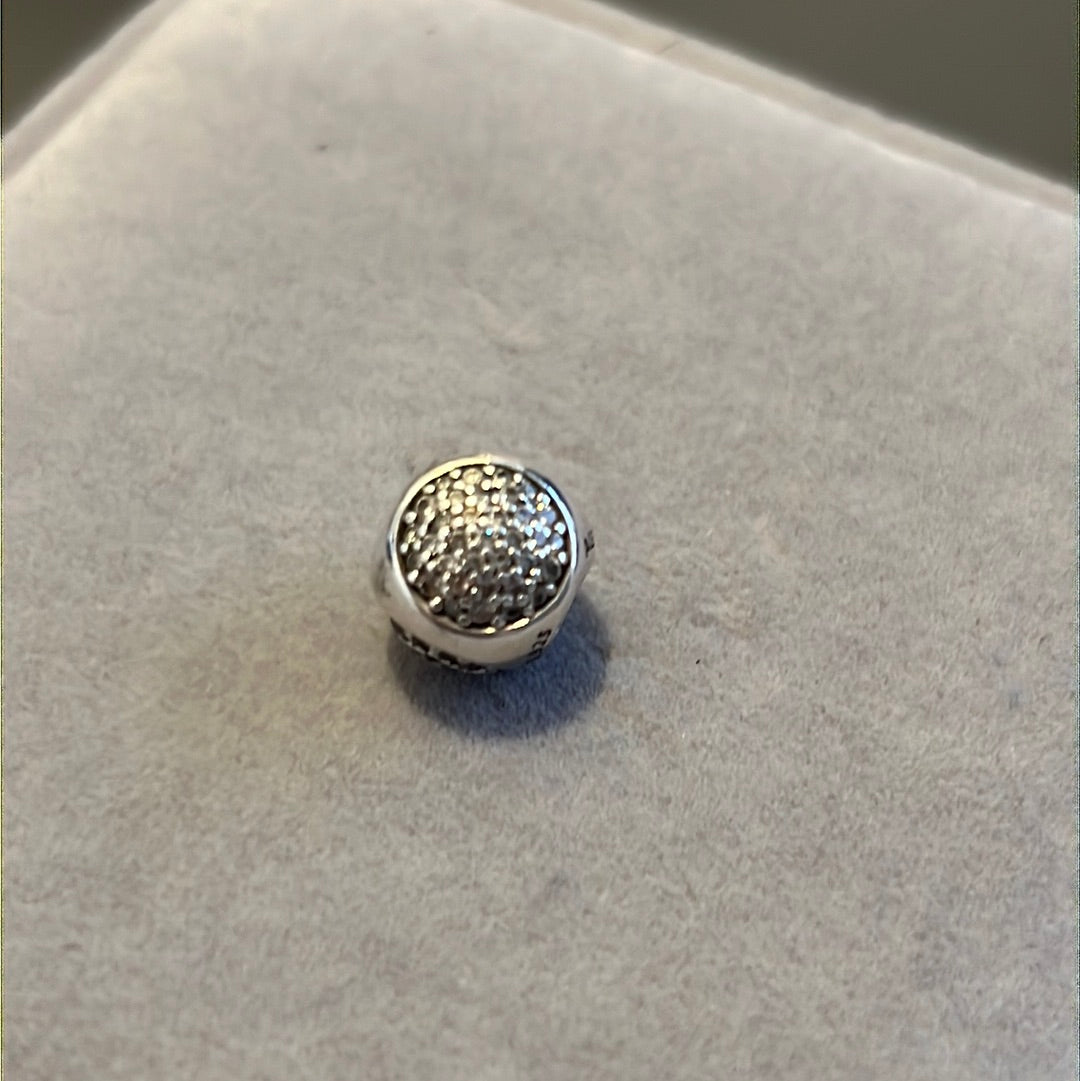 Genuine Pandora Pave Sparkle Circles Charm Clear