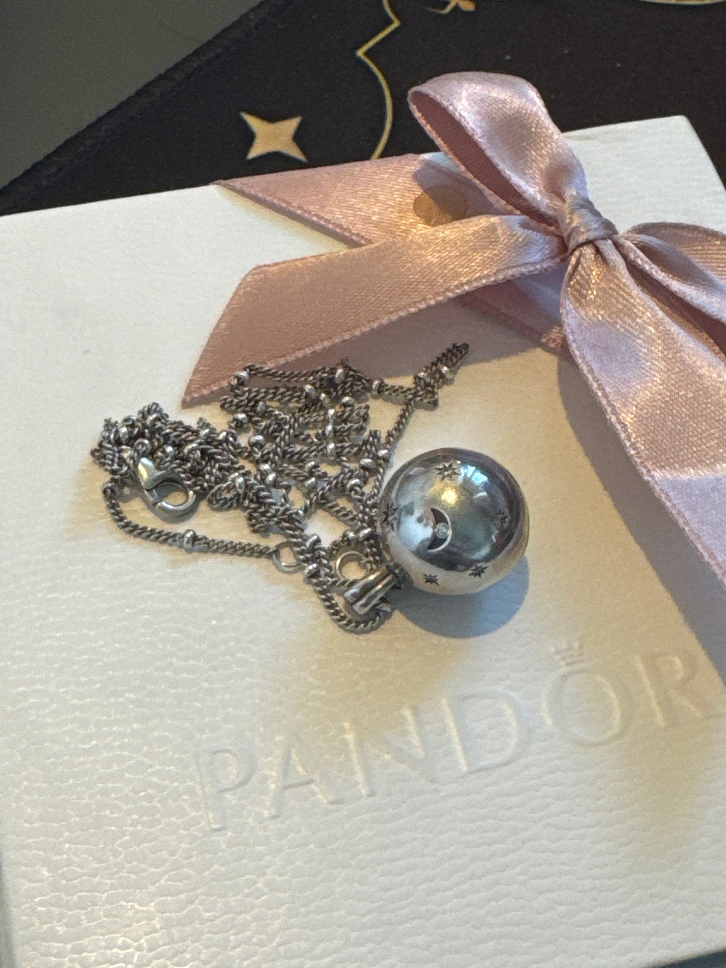 Genuine Pandora I Love You To The Moon And Back Pave Necklace Winter 2018