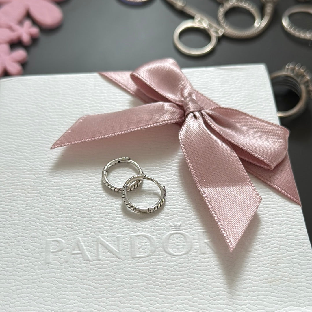 Genuine Pandora Tiny Snake Hoop Earrings