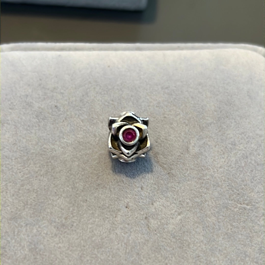Genuine Chamilia Rose Flower CZ Charm