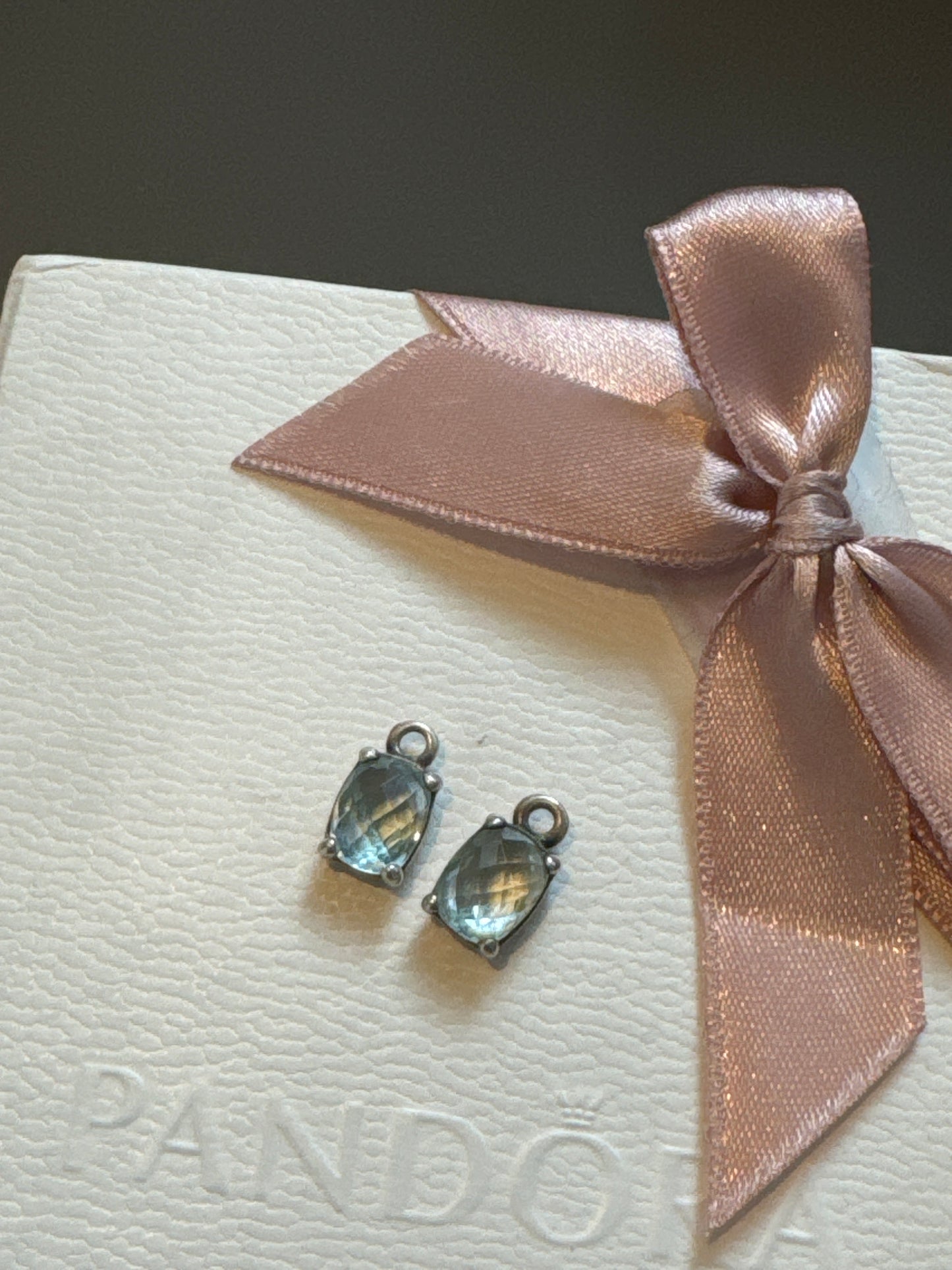 Genuine Pandora Topaz Breeze Compose Earrings Charms