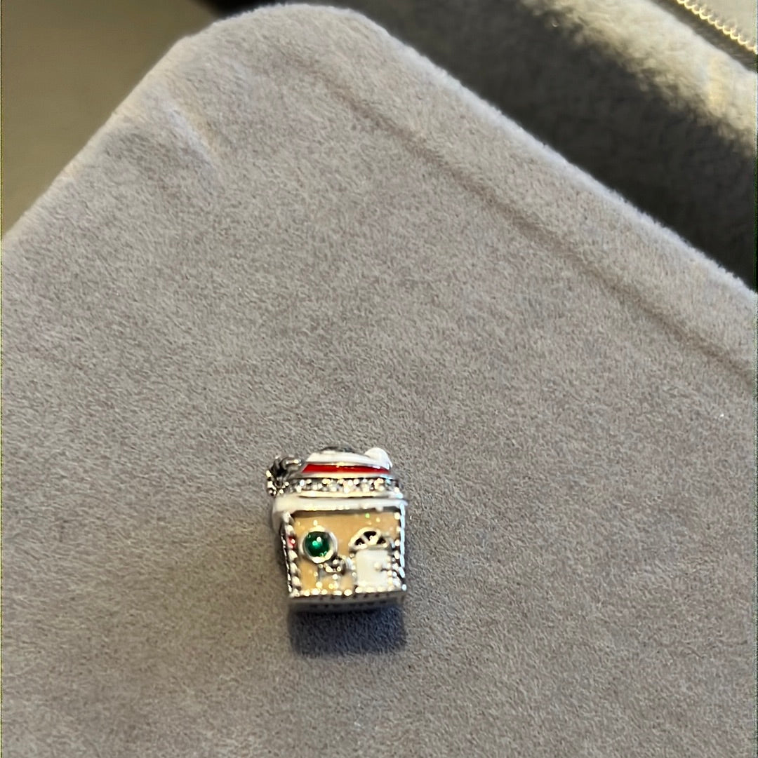 Genuine Pandora Christmas Enamel Gingerbread Festive Enamel House Charm