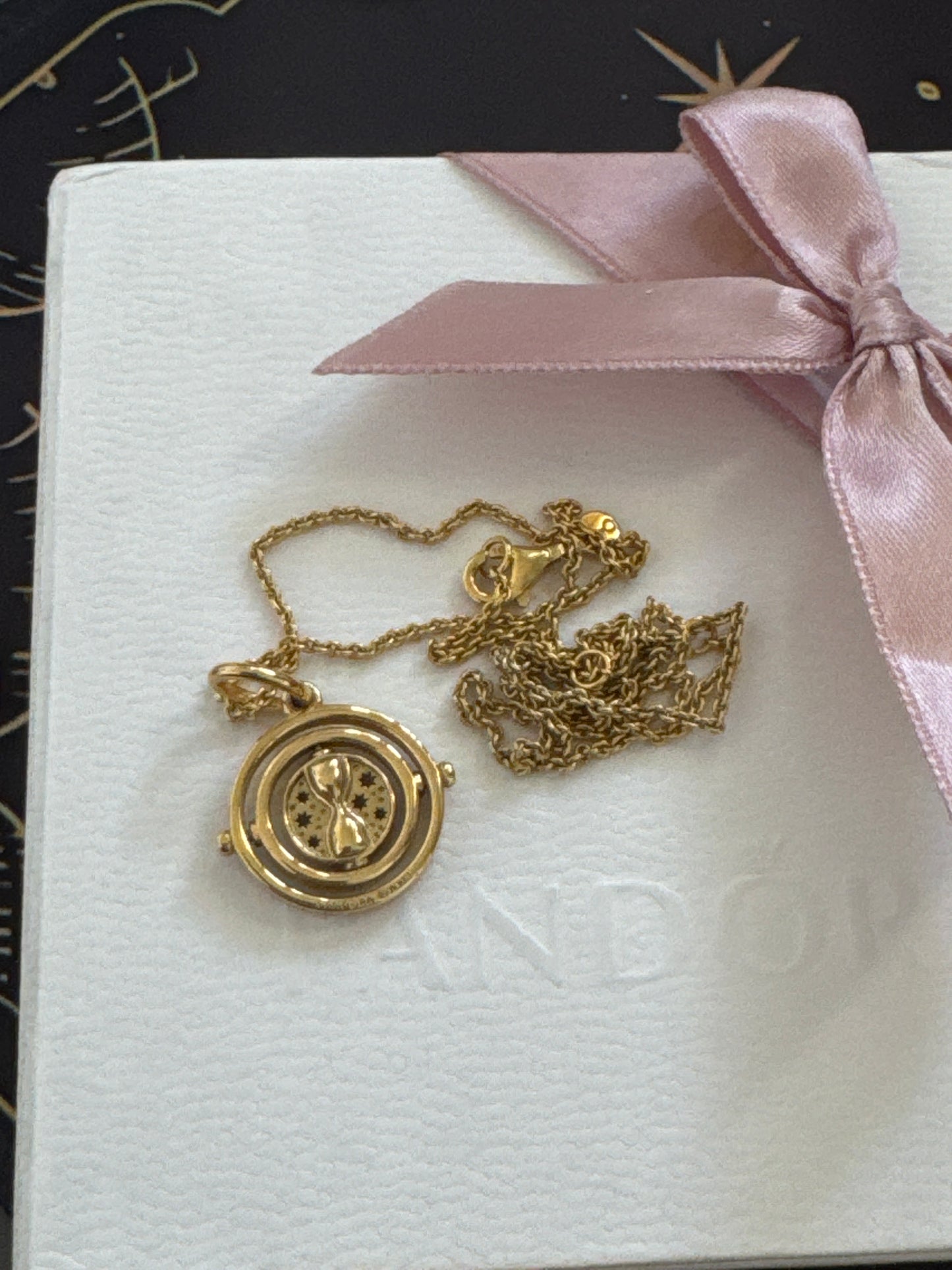Genuine Pandora Shine Gold Harry Potter X Time Turner Necklace 45cm