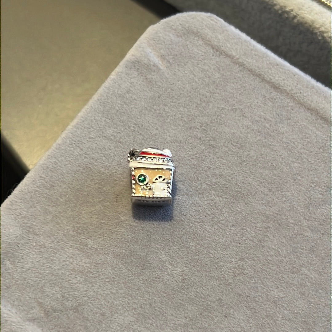 Genuine Pandora Christmas Enamel Gingerbread Festive Enamel House Charm