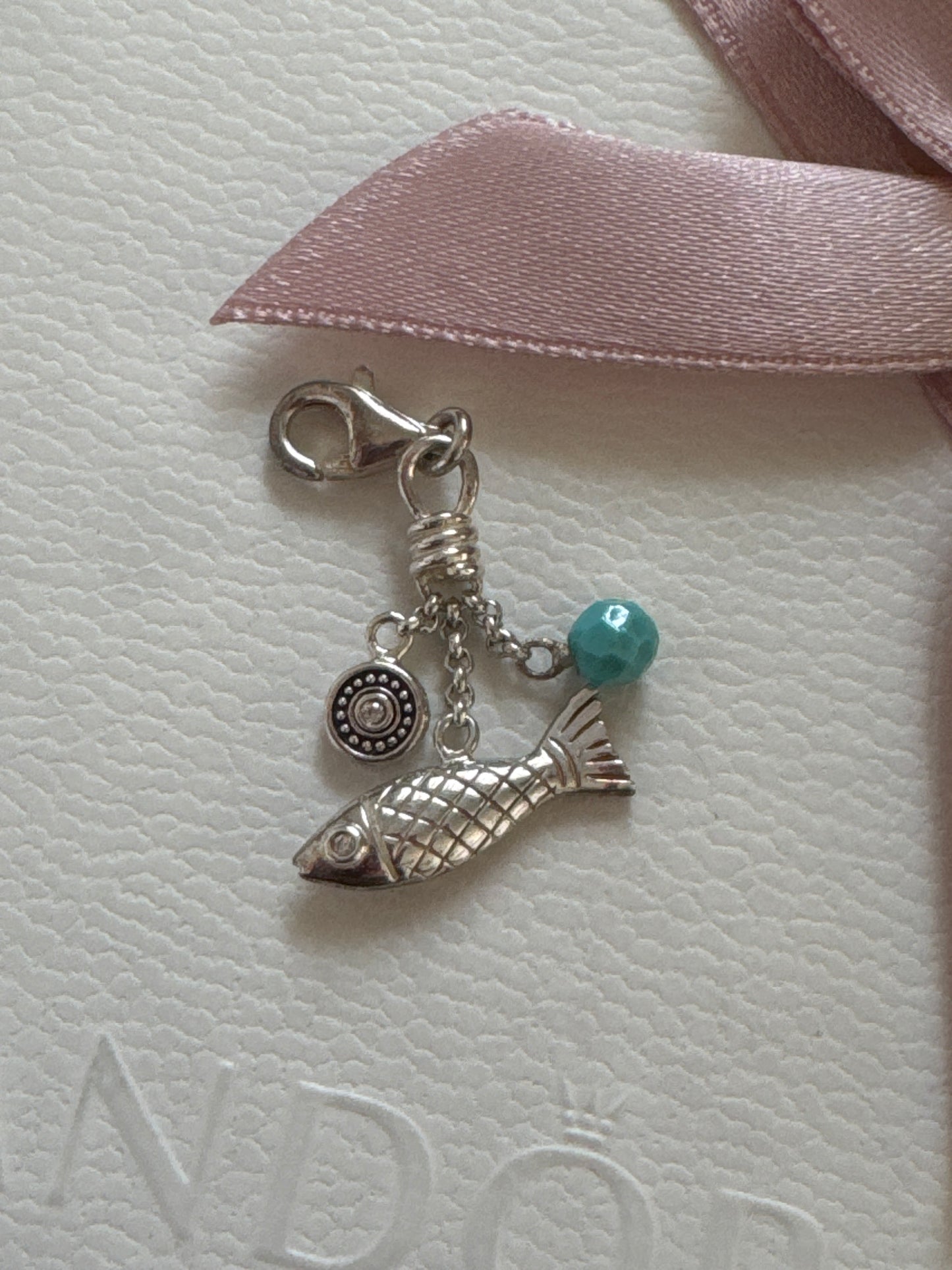 Genuine Thomas Sabo Silver Fish Turquoise and Coin Lucky Dangle Charm