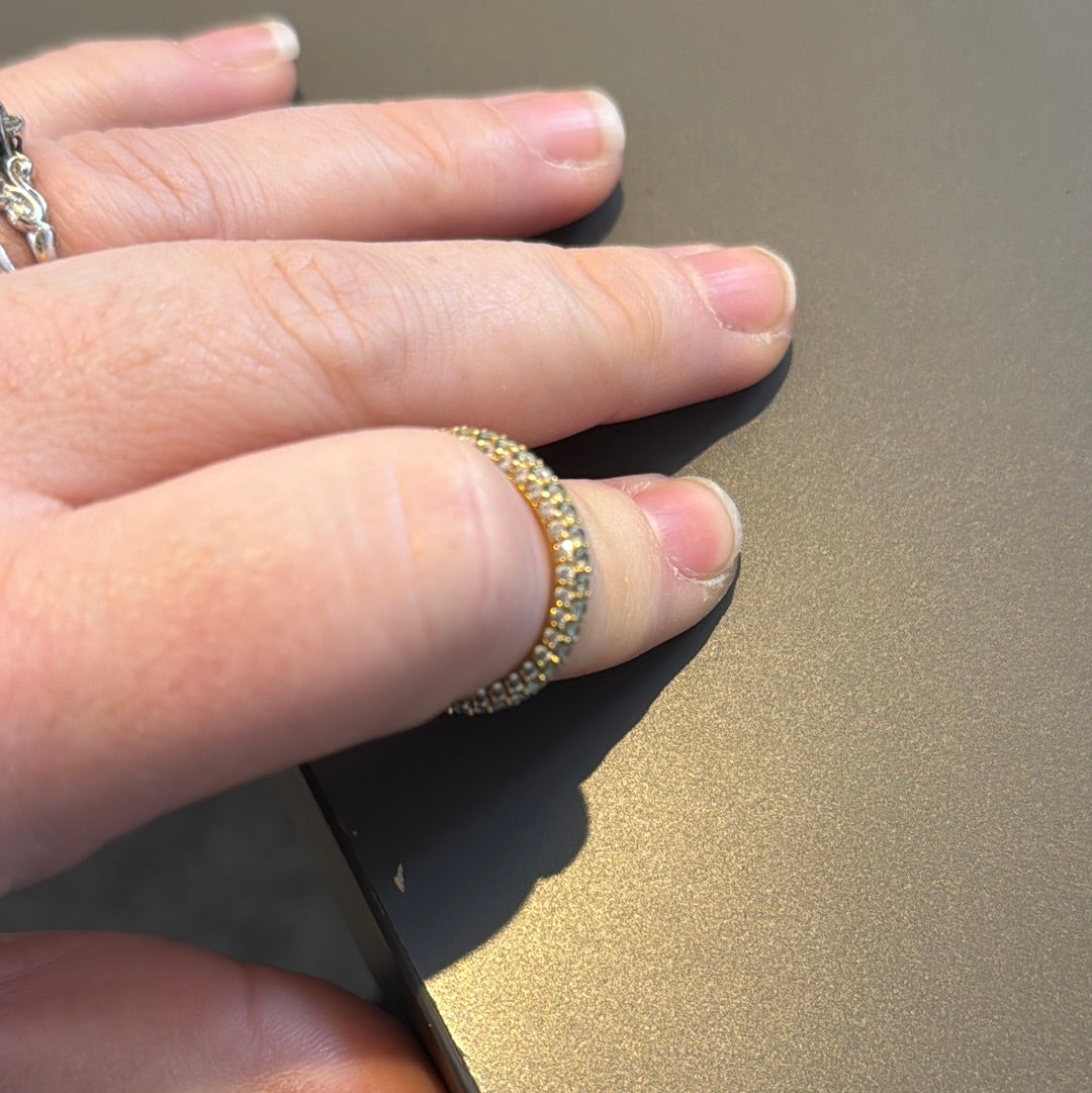 Genuine Pandora Shine Gold Pave Timeless Single CZ Ring Size 54